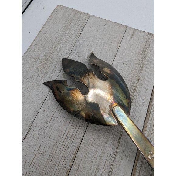 3 Three Crown Silversmiths Salad Serving Fork Silver Plate 12 1/4" - Picture 6 of 6